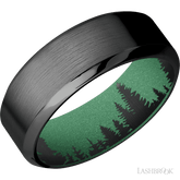 8 mm wide High Bevel Zirconium band featuring a Squatch sleeve